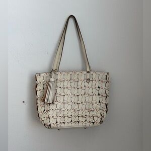 PATRICIA NASH White Italian Leather Tote Bag